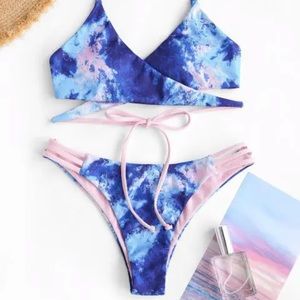 Tie dye string bikini